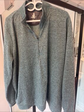 johnnie-O Heathered Teal Crewneck Pullover